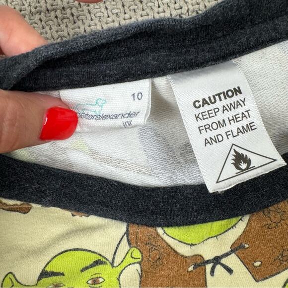 Peter Alexander Shrek Print Pajama Set ~ Youth 10 - Picture 4 of 13